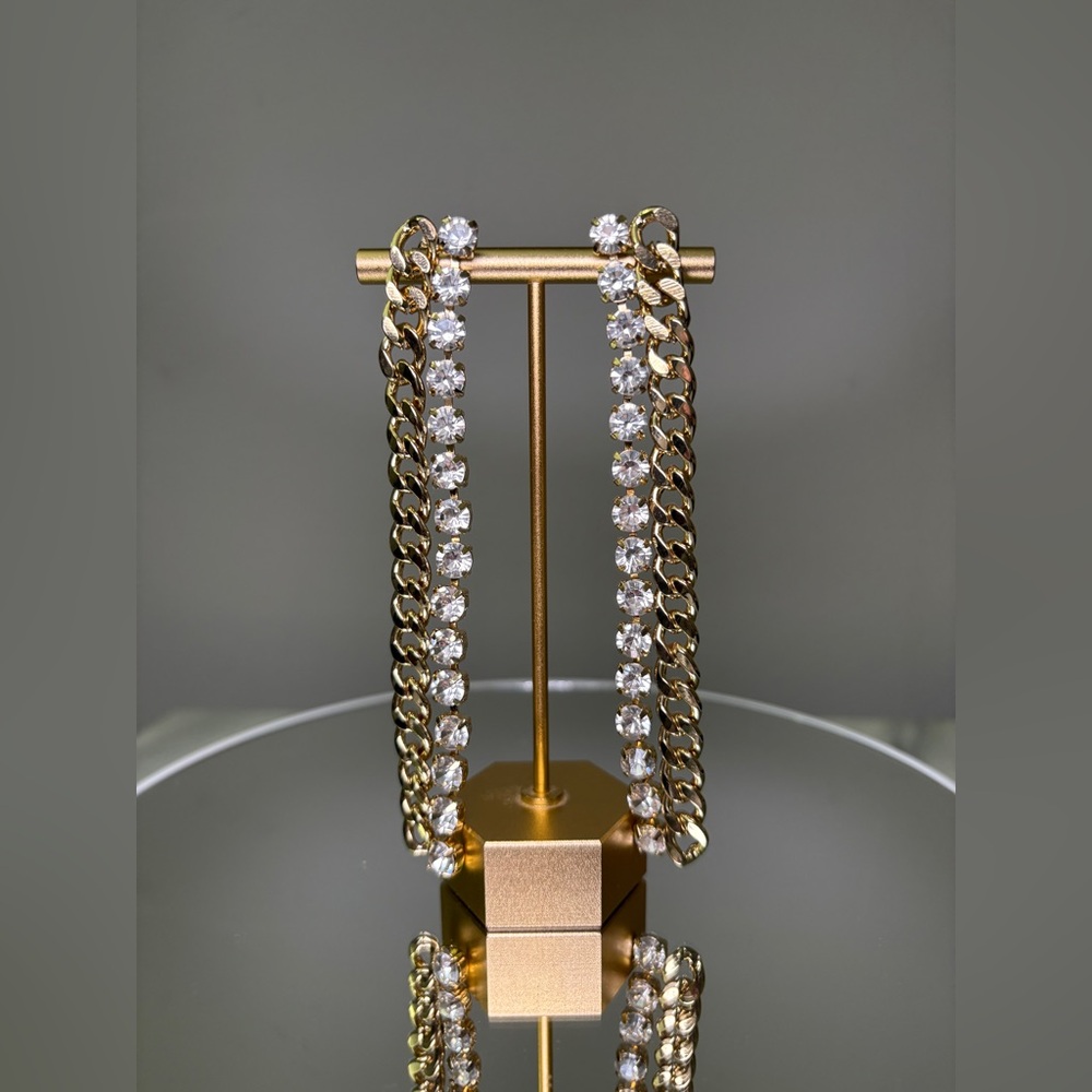 INC Rhinestone Dangle Earrings NWOT